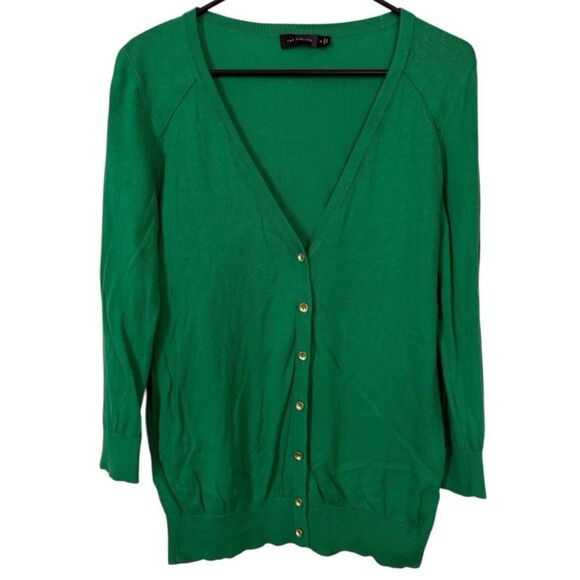 🌹THE LIMITED KELLY GREEN BUTTON DOWN SWEATER - Picture 1 of 4